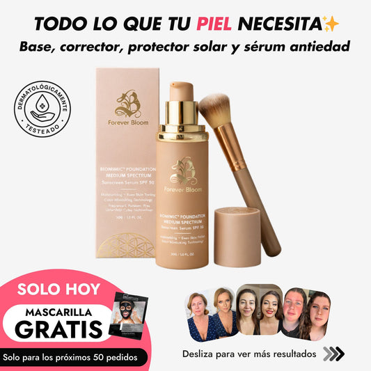 Base de Maquillaje Antiedad con SPF 50 – Se Adapta a tu Tono de Piel