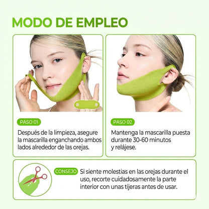 Mascarilla Facial 'V-Up' de Hidrogel Refrescante para Reducir Papada, Desinflamar y Definir el Contorno (Efecto Lifting)