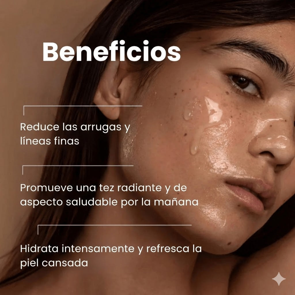 Mascarilla Nocturna de Bio-Colágeno e Hidrogel para Poros Dilatados, Hidratación Profunda y Efecto 'Glass Skin' (Se vuelve Transparente)