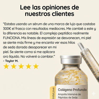 Ampolla Rellenadora de Colágeno Profundo y Péptidos de Seda con Aplicador de Precisión para Arrugas y Efecto Lifting (Sin Inyecciones)
