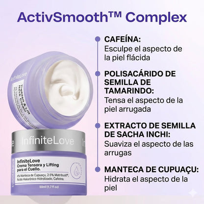 Crema Reafirmante de Cuello y Escote con 2.5% Matribust®, Cafeína y Cupuaçu para Flacidez, Papada y 'Tech Neck'
