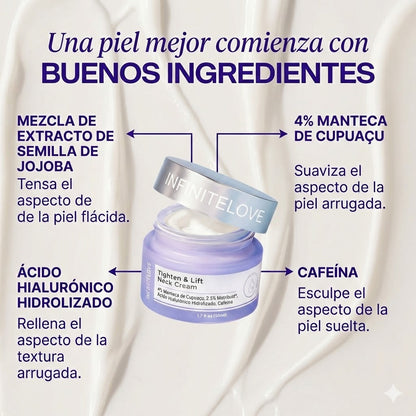 Crema Reafirmante de Cuello y Escote con 2.5% Matribust®, Cafeína y Cupuaçu para Flacidez, Papada y 'Tech Neck'