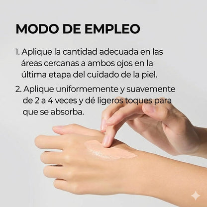 Crema de Ojos Coreana con Calcio y Elastina para Manchas Oscuras, Ojeras y Flacidez (Efecto Lifting)